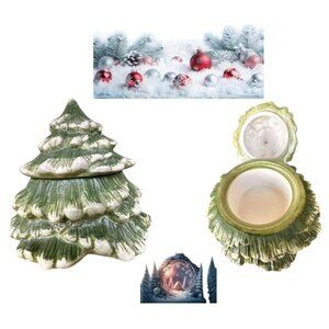 New McKenna Design Snowy Night Tea Light Holder Christmas Candle Festive Holiday